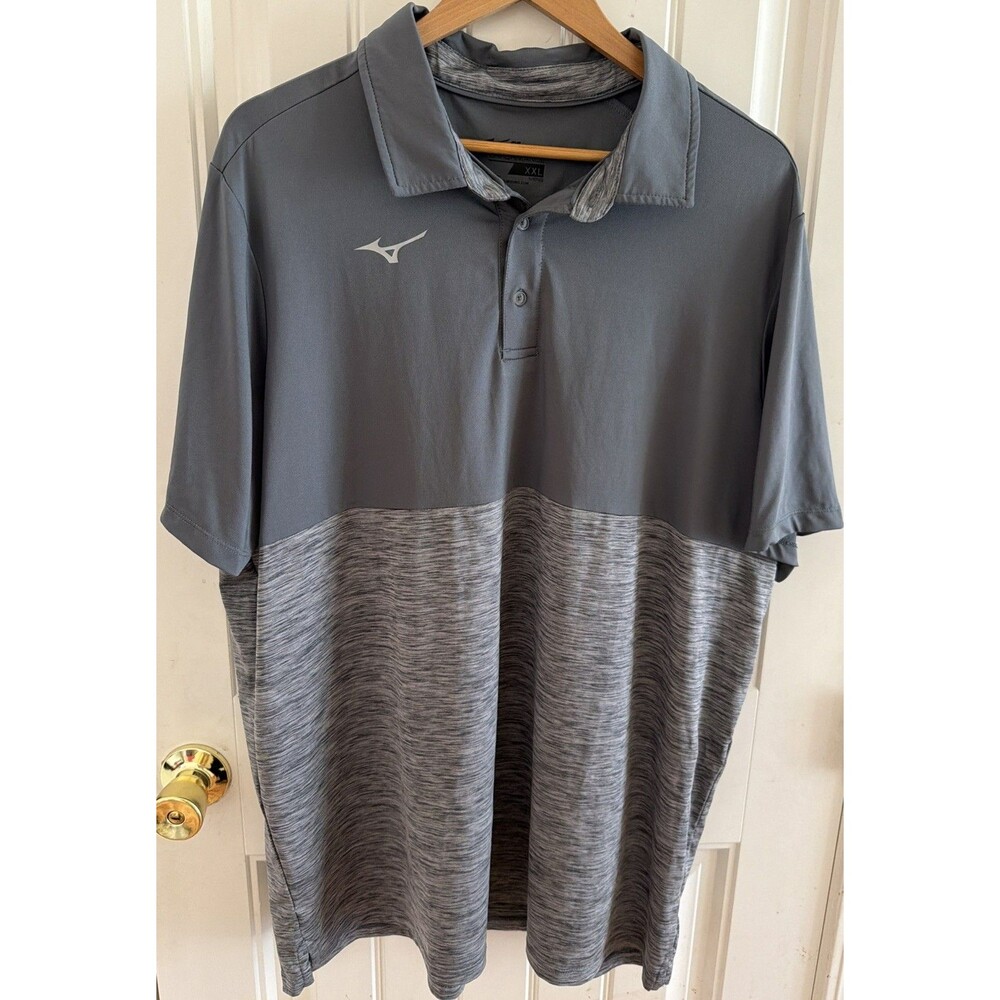 Mizuno Performance Stretch Gray Golf Alpha Polo Baseball Sweatshirt Mens XXL